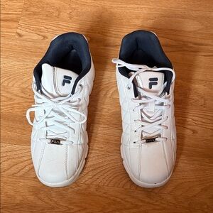 Fila Men's White Sneakers with Navy Accents